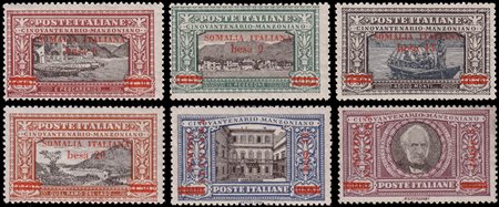 [SOMALIA] 1924"Alessandro Manzoni". Serie completa di 6 valori. Firme G....