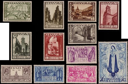 [BELGIO] 1933"Abbazia di Orval". Serie completa di 12 valori. Firma A....