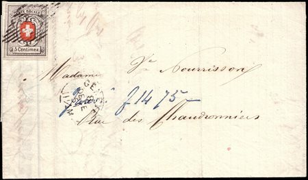 [SVIZZERA] 1851 (8 dic.)Ginevra, "Neuchâtel".Lettera con testo spedita da...