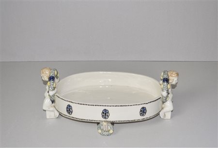 Michael Powolny - Umkreis/Cerchia Aufsatzschale mit Putten;Porzellan bemalt,...