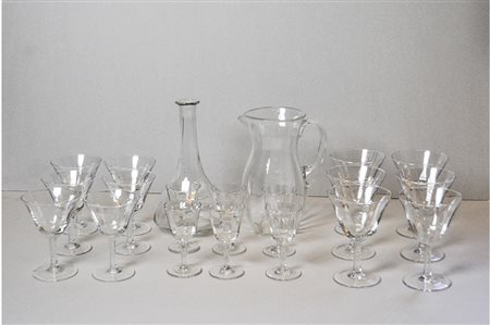 Trinkservice, 20er/30er-Jahre;Kristall, 2 Karaffen (Höhe 21 cm), 6...