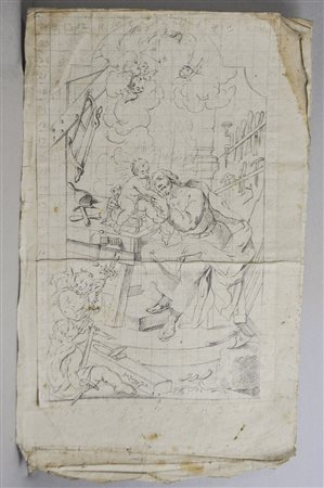 Josef Zanussi Entwürfe/Skizzen, 1773–78;Bleistift, Rötel, Sepia, 3 Entwürfe...