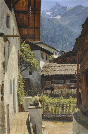 Henrik Jespersen (Ondløse 1853– Frederiksberg 1936) Dorfgasse in Ötz, 1895;Öl...