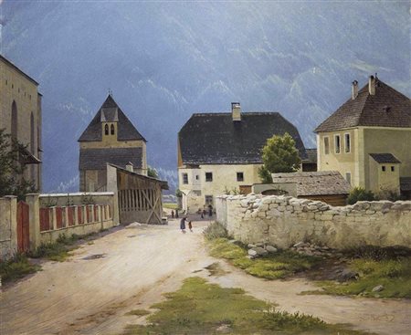 Josef Langl (Dobrzan 1843 – Wien/Vienna 1916) Bei der Kirche in Taufers,...