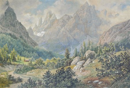 Ferdinand Gatt ( Innsbruck 1847 – Brixen 1909) Fischleintal;Aquarell, 21,5 x...