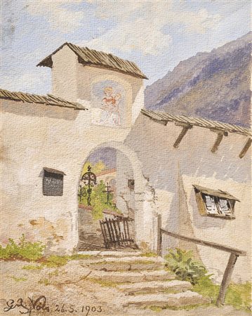 Gabriele Deininger- Arnhardt (München 1855 -1945) Friedhofseingang in Völs am...