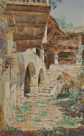 Raffaele Tafuri (Salerno 1857 – Venedig/Venezia 1929) Gehöft im Ampezzo;2...