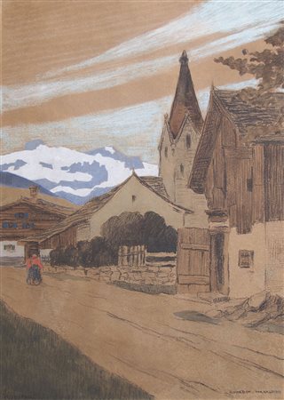 Hugo Hodina (Mährisch Trübau 1886 – Klais 1945) Bludesch, Vorarlberg;Kreide,...