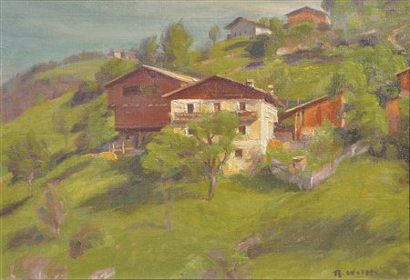 Richard Wolff (1880 -1964) Höfe bei Astfeld im Sarntal;Öl auf Karton, 30,5 x...