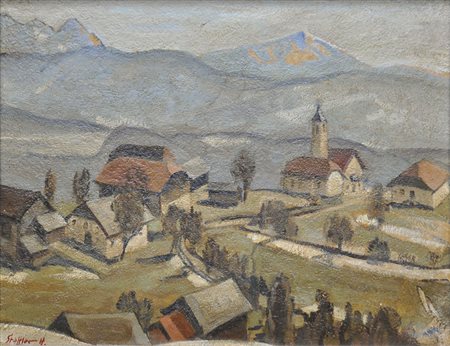 Hans Staffler (* Bozen/Bolzano 1903) Siffian am Ritten;Öl auf Karton, 28 x 37...