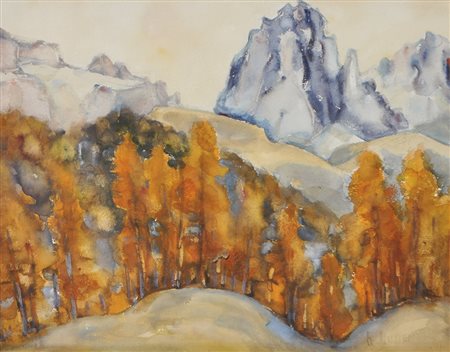 Hubert Mumelter Herbstlandschaft, 1969;Aquarell, 35,5 x 45,5 cm, gerahmt...