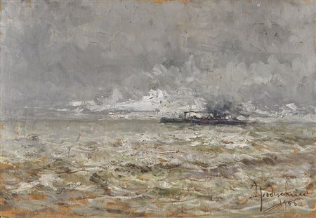 Lucio Todeschini (Milano 1892 – Cortenova 1969) Schiff im Mittelmeer, 1926;Öl...