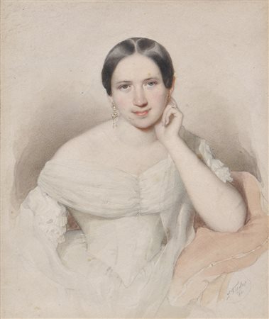 Leopold Fischer (Wien/ Vienna 1814 – 1860) Bildnis einer jungen Frau in...
