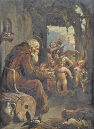 Thomas Riss (Haslach, Stams 1871 – Innsbruck 1959) Hl. Franziskus mit Putten...