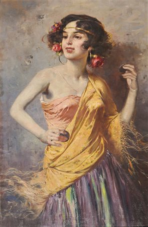 Klinger Spanisches Mädchen;Öl auf Leinwand, 103 x 68 cm, gerahmt Signiert