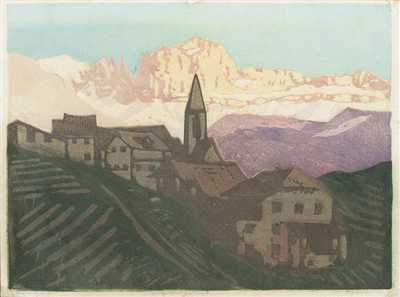 Max Sparer St. Magdalena mit Rosengarten;Farbholzschnitt, 33 x 46,5 cm,...