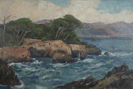 Hans Josef Weber-Tyrol Felsenküste in Italien, um 1930;Öl auf Leinwand, 60 x...