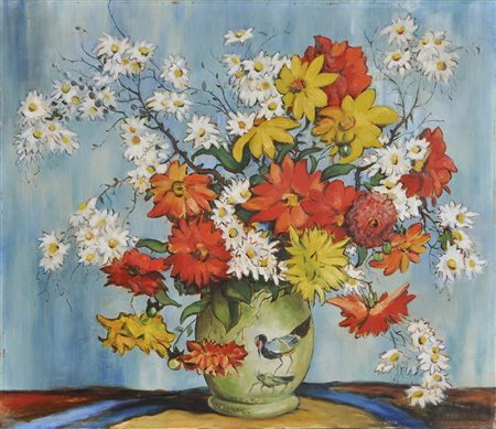 Rolf Regele Blumenstrauß;Öl auf Karton, 61,5 x 72 cm, gerahmt Signiert