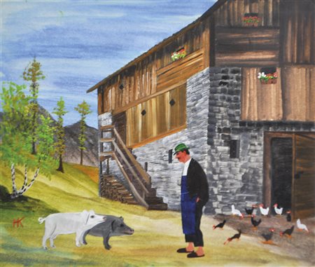 Hans Kompatscher (Völs am Schlern 1906 – Bozen 1988) Bauer mit seinen...