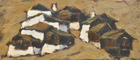 Herbert Danler (Fulpmes 1928 – Telfes im Stubaital 2011) Bauernhöfe, 1979; Öl...