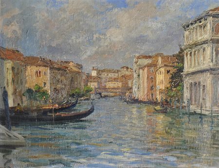Luigi Brignoli (Palosco 1881 – Bergamo 1952) Venedig, um 1940;Öl auf Karton,...