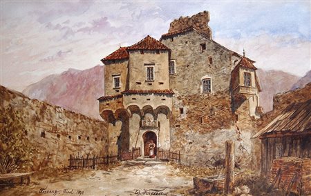 Edmund Krenn Edmund Krenn Burg in Tisens, 1890;Aquarell, 24,5 x 38,5 cm...