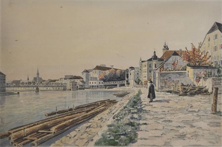 F. Dittmar Steyr, 1917;Aquarell, 26,5 x 40 cm, gerahmt Signiert, datiert und...