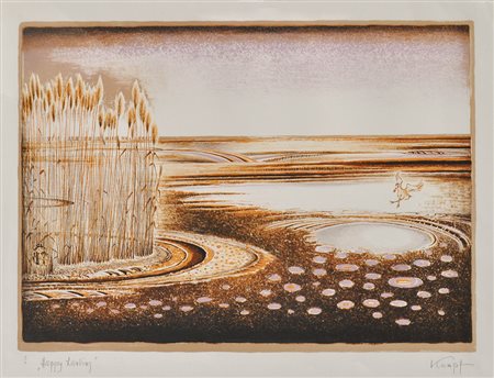 Gottfried Kumpf (* Annaberg-Lungötz 1930 Happy Landing;Lithografie, 41,5 x...