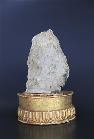 - Mahakala, Nepal, 20. Jh.;Kristall und feuervergoldete Bronze, Höhe 21 cm...