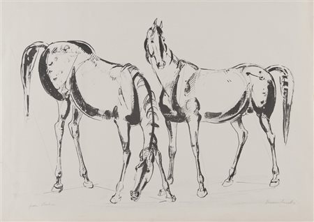 VENANZO CROCETTI (Giulianova 1913 - Roma 2003) Cavalli print, ex. P.A. Misure...