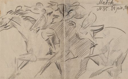 ARTISTA FRANCESCE XX SECOLO Match - Corsa di cavalli, 1927 Drogo à Vannes -...