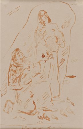 FELICE CARENA (Cumiana 1879 - Venezia 1966) San Francesco parla agli uccelli,...