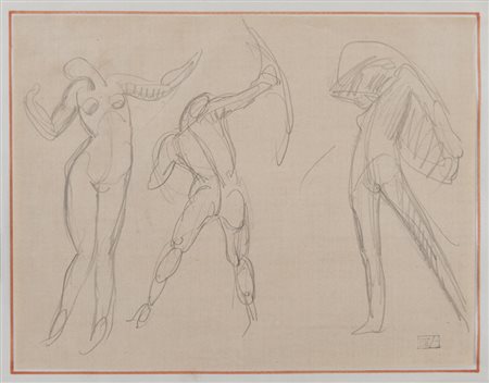 EDOARDO DE ALBERTIS (Genova 1874 - 1950) Figure, inizi '900 Figura sdraiata,...
