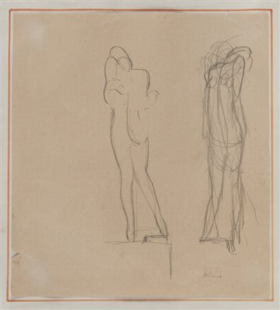 EDOARDO DE ALBERTIS (Genova 1874 - 1950) Ritratto e scultura, inizi '900...