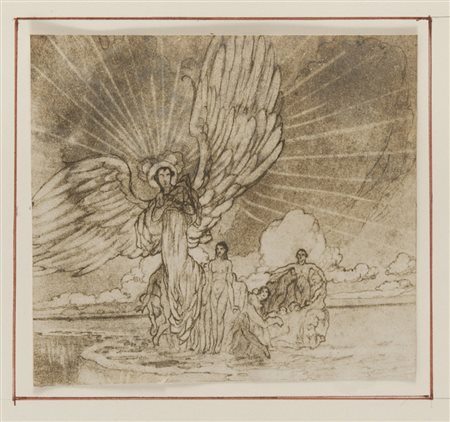 RICCARDO LOMBARDO (Genova 1893 - 1957) Angelo, anni '10 Penna e china su...