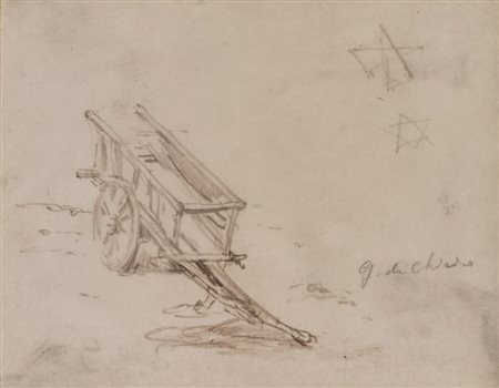 GIORGIO DE CHIRICO (Volos 1888 - Roma 1978) Carretto, inizio anni '50...