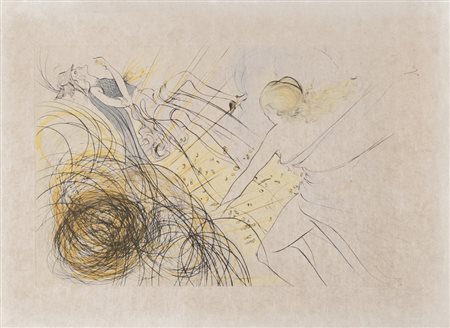 SALVADOR DALI' (Figueres 1904 - 1989) Omaggio a Mecurio, 1974 Acquaforte a...