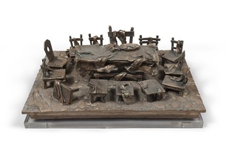 AMERIGO TOT (Ungheria 1909 - Roma 1984) Ultima cena, 1988 Bronzo, ex. 24/99...