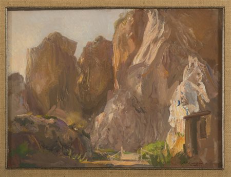 PIETRO ANNIGONI (Milano 1910 - Firenze 1988) Paesaggio montano Olio su...