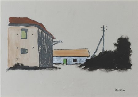 ENOTRIO PUGLIESE (Buenos Aires 1920 - Pizzo 1989) Paesaggio urbano Tecnica...