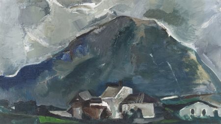 PIERO GUCCIONE (Scicli 1935) Paesaggio montano Olio su tela, cm. 40 x 70...