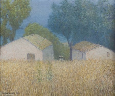 MICHELE CASCELLA (Ortona 1892 - Milano 1989) Paesaggio, 1910 Pastelli su...