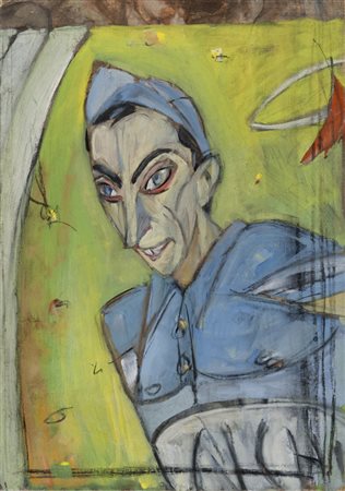 GIOVANNI STRADONE (Nola 1911 - Roma 1981) Ritratto di Fausto Coppi Olio su...