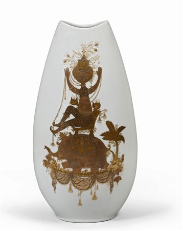 BJORN WIINBLAD (Copenaghen 1918 - 2006) Vaso in porcellana bianca serie...