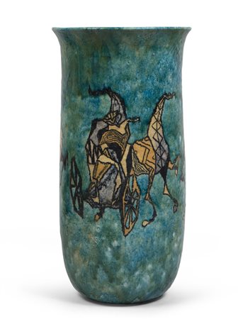 CARLO ZAULI (Faenza 1926 - 2002) Vaso in ceramica smaltata policroma...