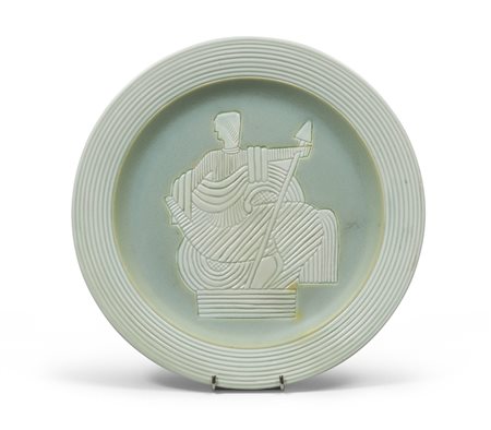 GIOVANNI GARIBOLDI (Milano 1908 - 1971) Piatto in ceramica smaltata con...