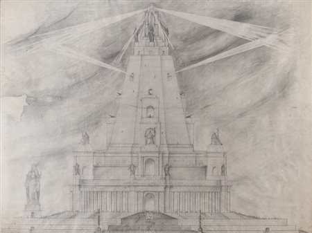 ARMANDO BRASINI (Roma 1879 - 1965) Faro, anni '30 Tecnica mista su...