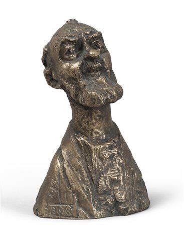 MILOS BORC (Repubblica Ceca 1912 - Trento 2001) Padre Pio Scultura in bronzo,...