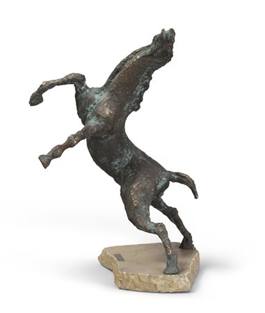 MILOS BORC (Repubblica Ceca 1912 - Trento 2001) Cavallo Scultura in bronzo,...