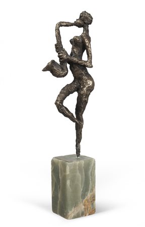 MILOS BORC (Repubblica Ceca 1912 - Trento 2001) Trombettista Scultura in...